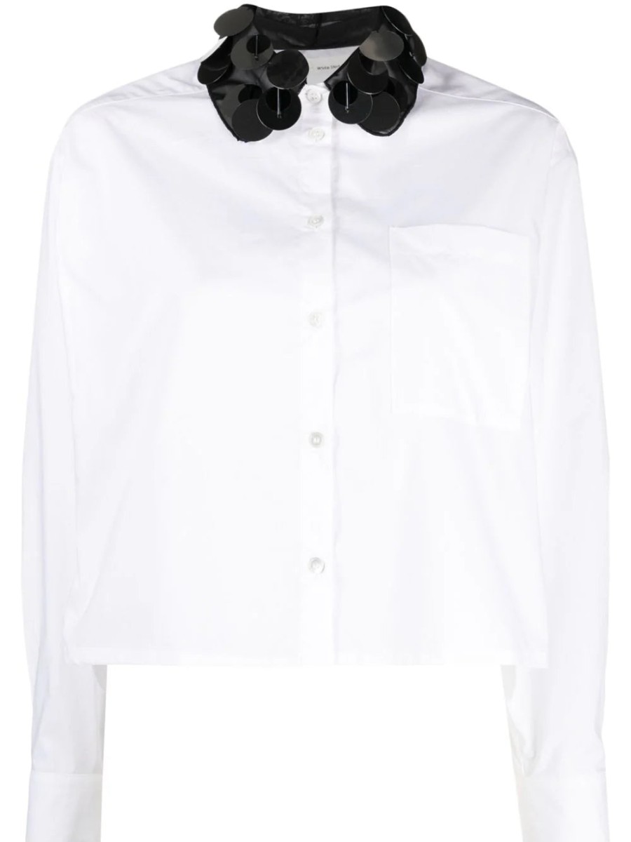 TELA Passiflora Sequin Detailing Shirt White | Businesswear