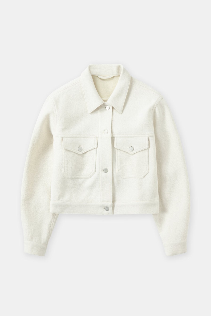 CLOSED Italien Fabric Cropped Jacket Ivory White | Jackets