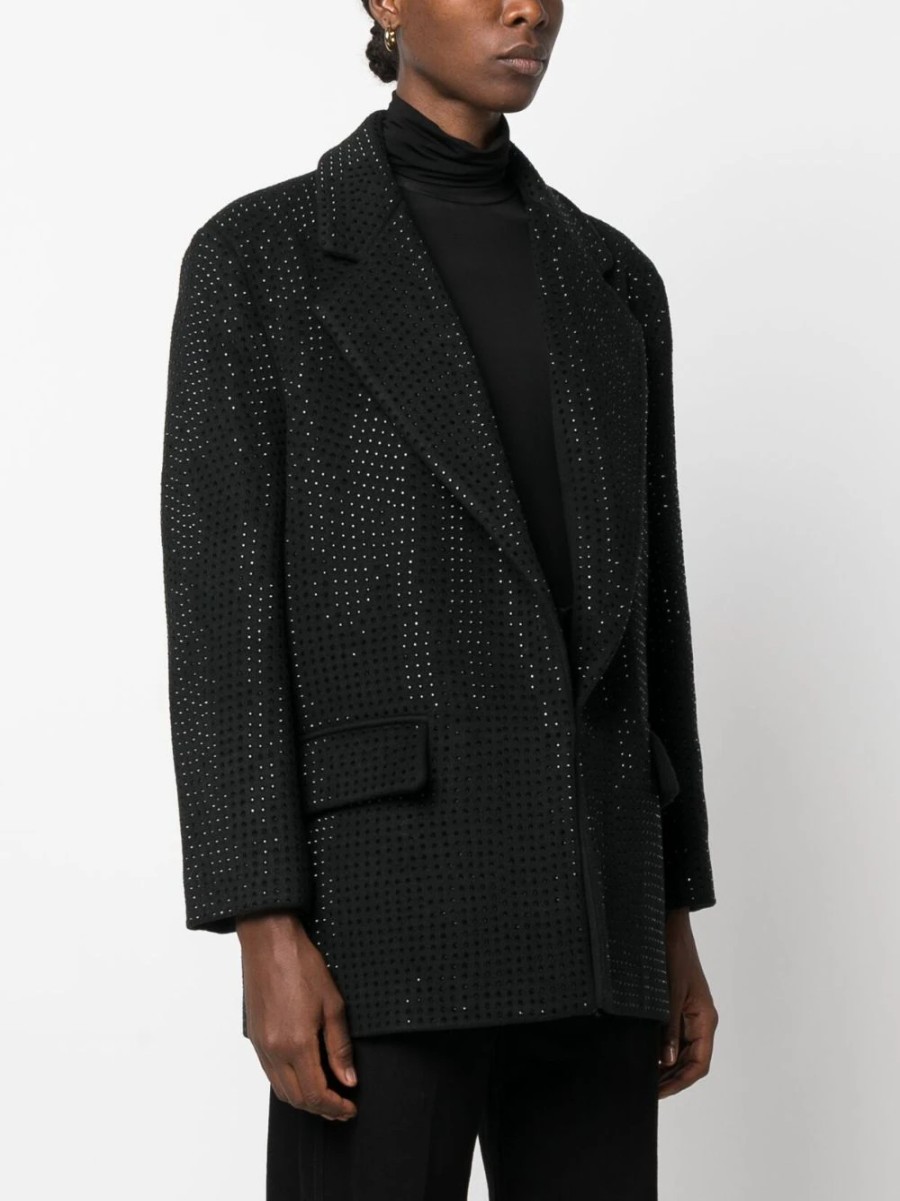 Giuseppe di Morabito Rhinestone Wool Jacket Black | Outerwear