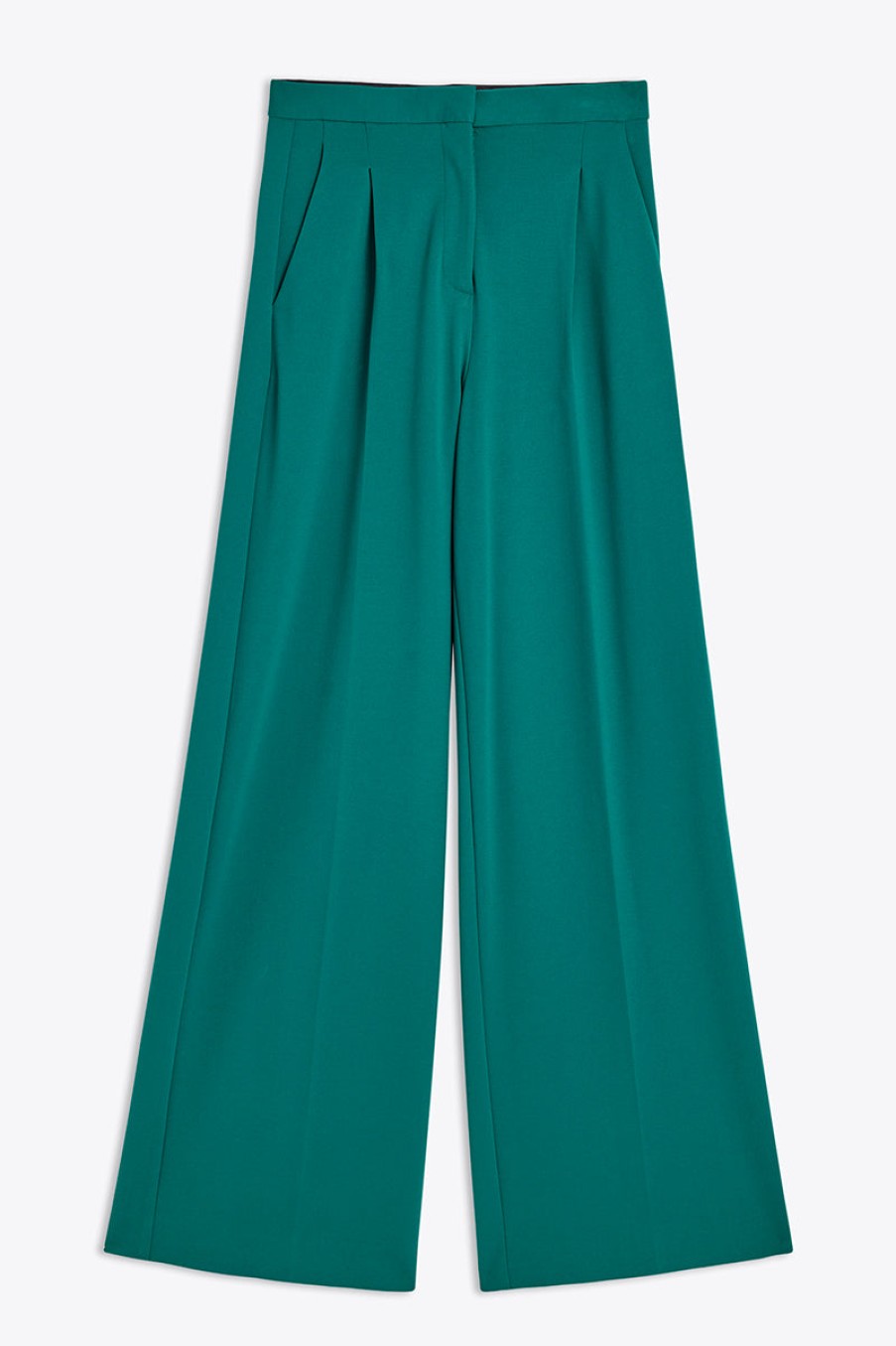 SemiCouture Roma Stitch Palazzo Pants Green | Pants