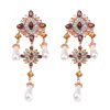 Melange de Luxe Flower Crystal Pearls Earrings | Earrings