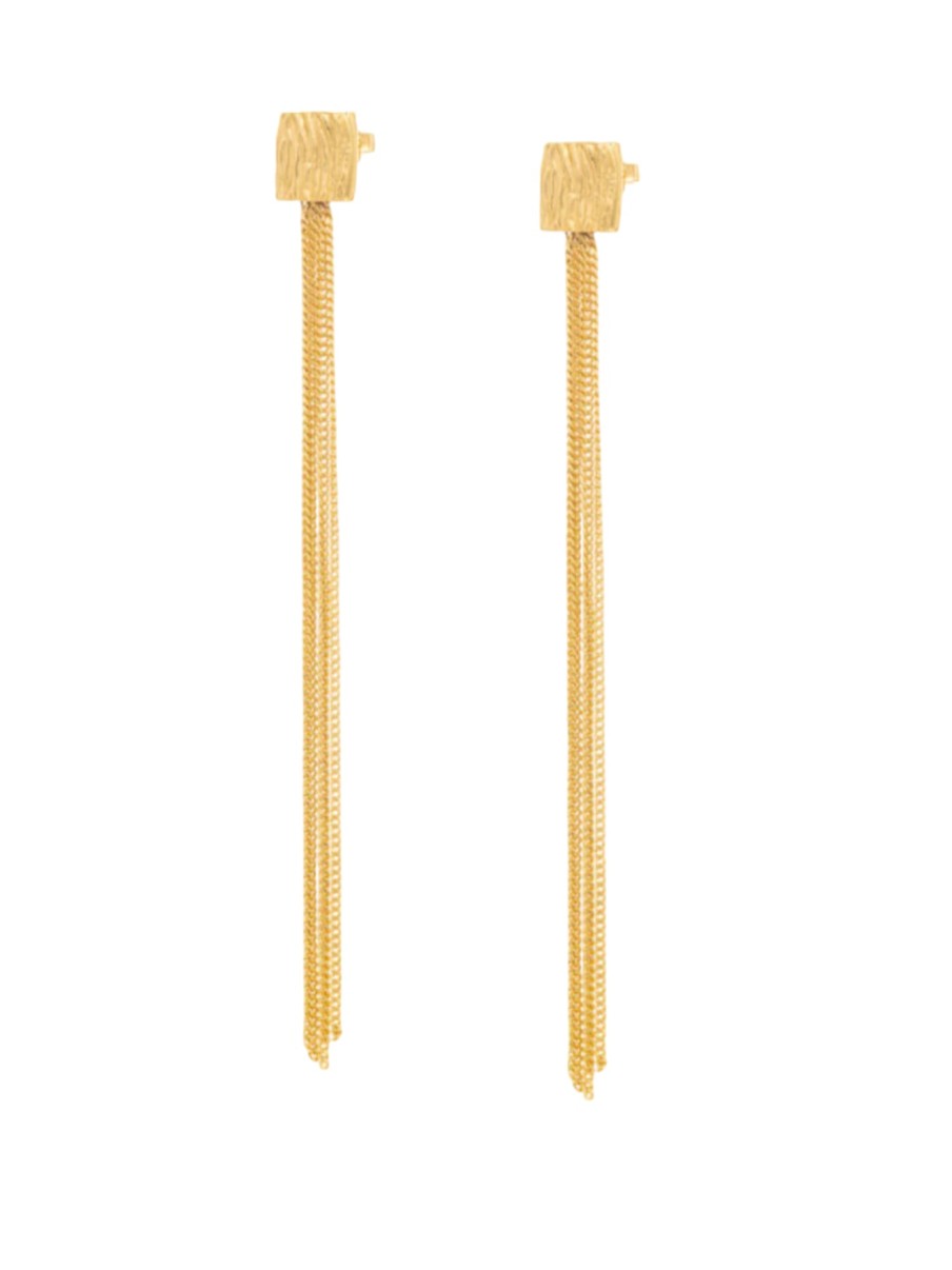 Federica Tosi Long Daisy Earrings Gold Plated | Earrings