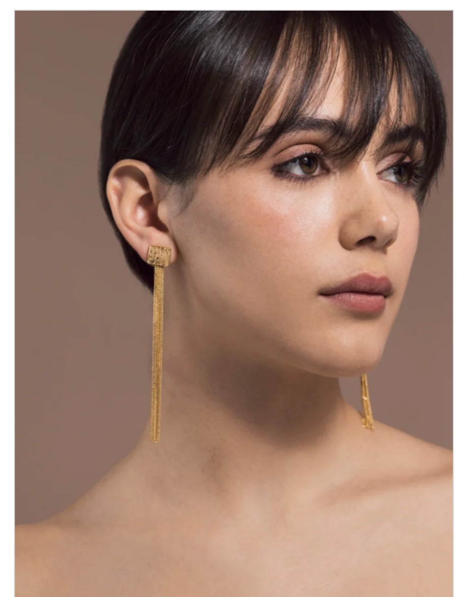 Federica Tosi Long Daisy Earrings Gold Plated | Earrings