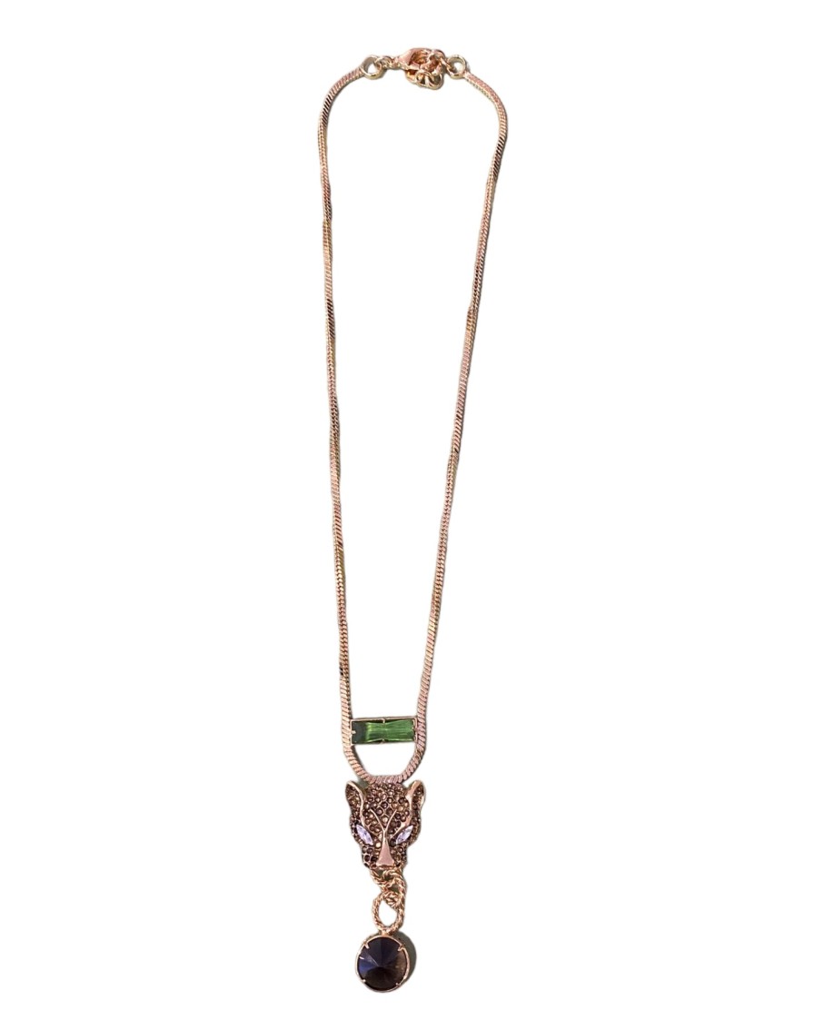 Radá Violet Emeral Brass Necklace With Glass Stones | Necklaces