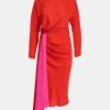 ESSENTIEL Estelle Draped Detail Dress Red/Pink | Dresses & Jumpsuits