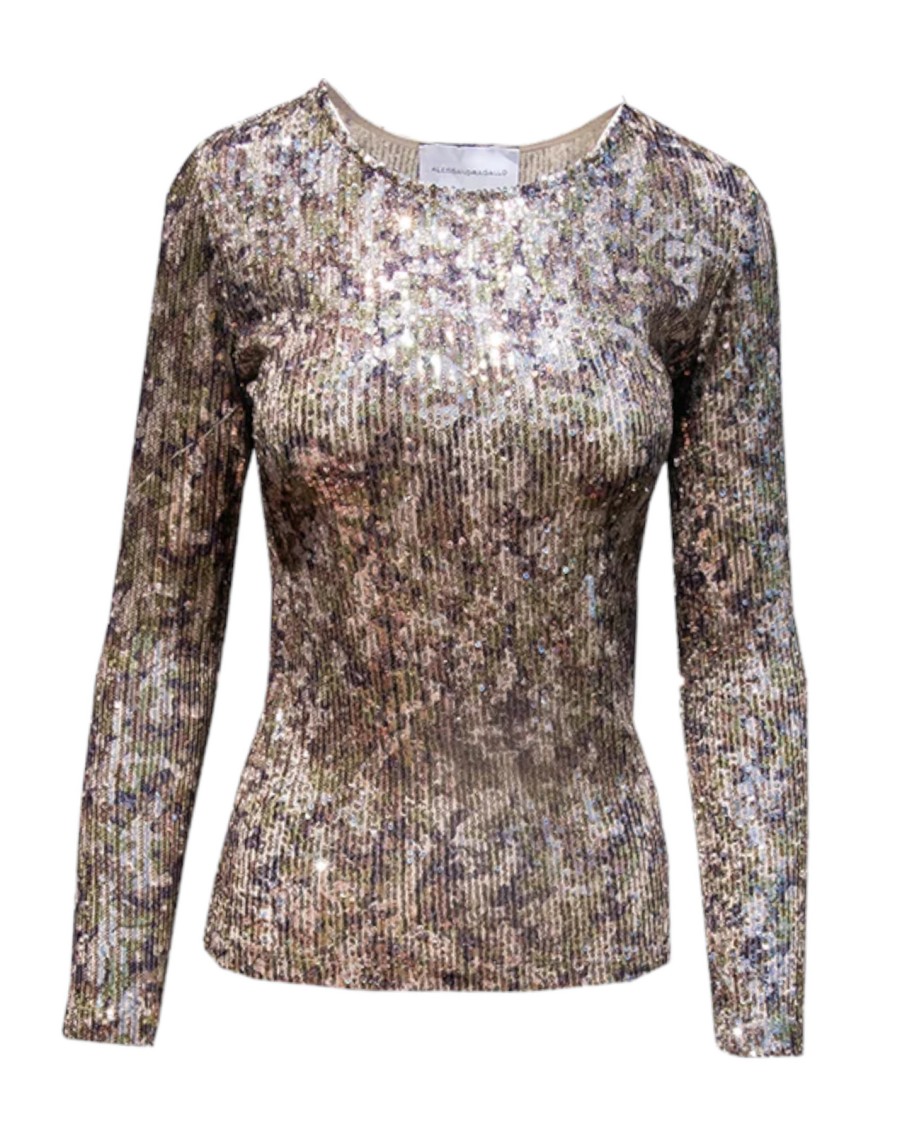 Alessandra Gallo Violet Sequin Blouse Camouflage | Shirts & Blouses