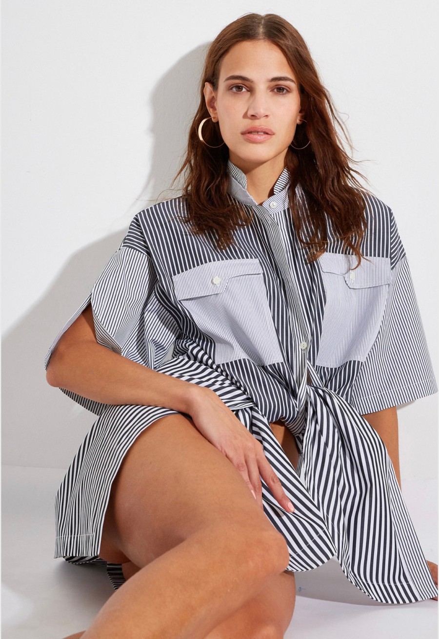 tasch Black Striped Dress | Shirts & Blouses