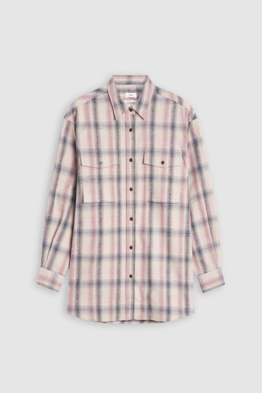 CLOSED Checked Cotton Flannel Shirt Dusty Blush | Shirts & Blouses