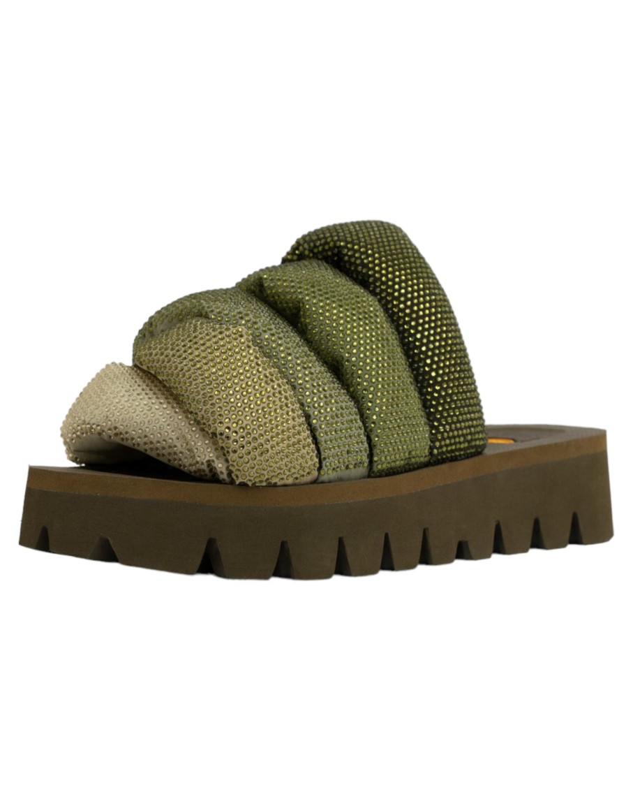 Ahdiid Cargo Slippers Green | Flats