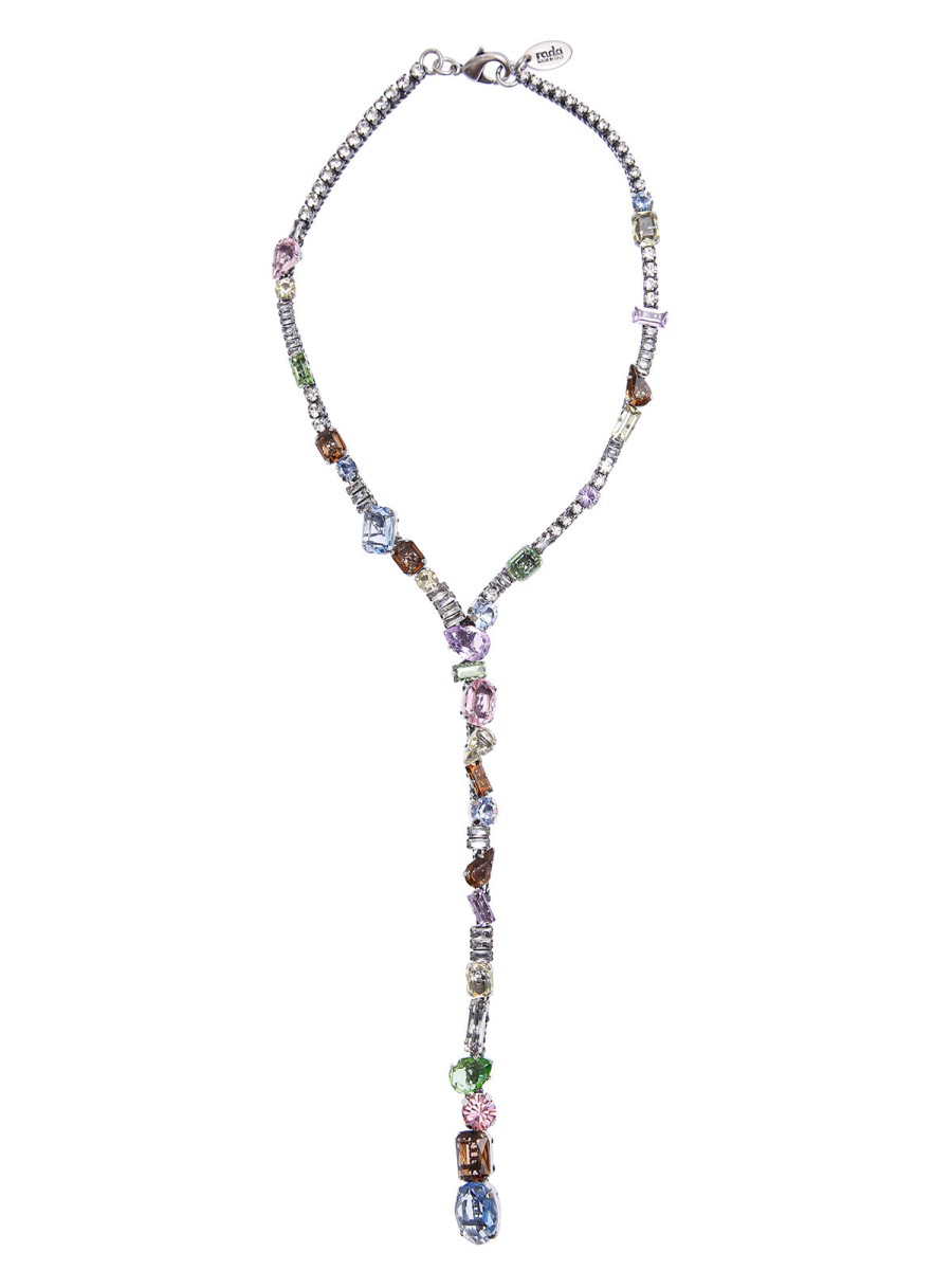 Radá Chain Necklace Embroidered With Crystals And Stones | Necklaces