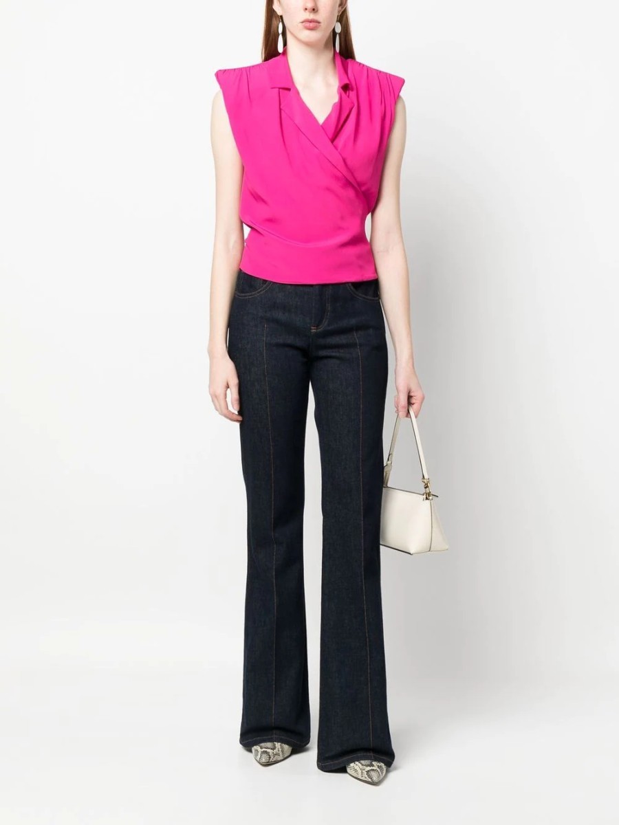 Federica Tosi Wrapped Sleeveless Shirt Pink | Businesswear