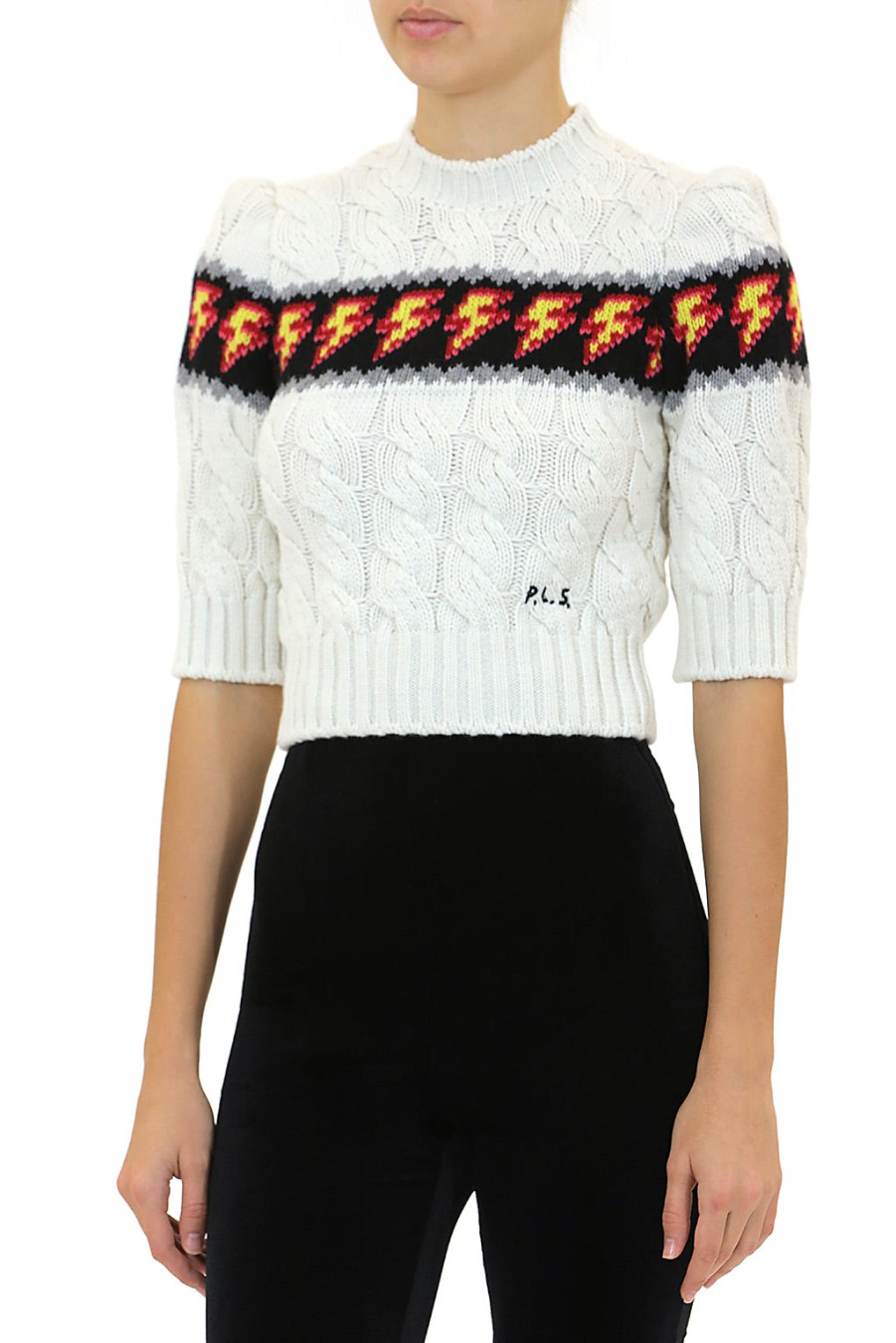 Philosophy Di Lorenzo Serafini Lightning Croped Knit White | Knitwear