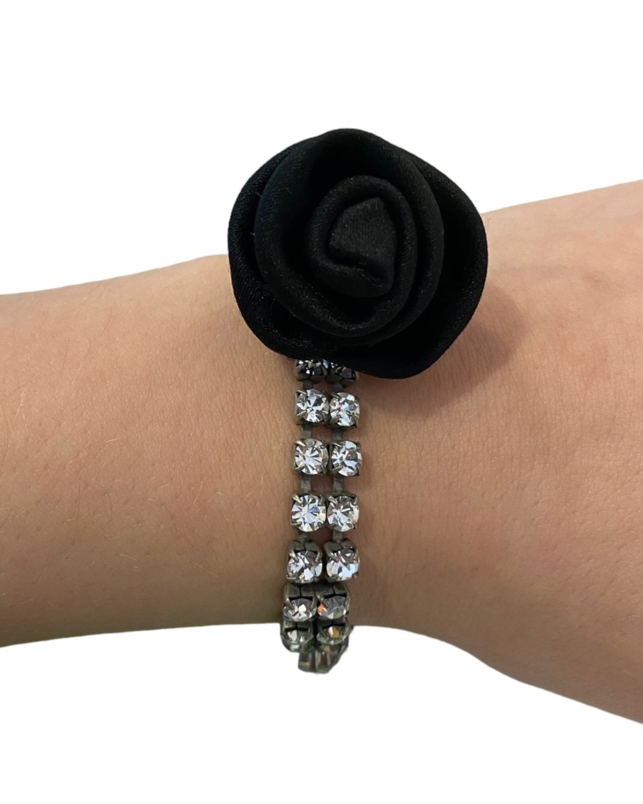 Radá Rose Strass Bracelet Black | Bracelets