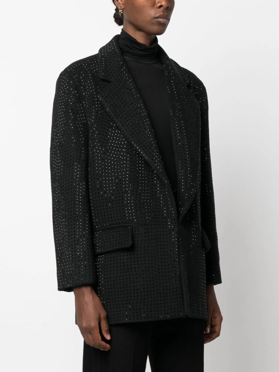 Giuseppe di Morabito Rhinestone Wool Jacket Black | Jackets