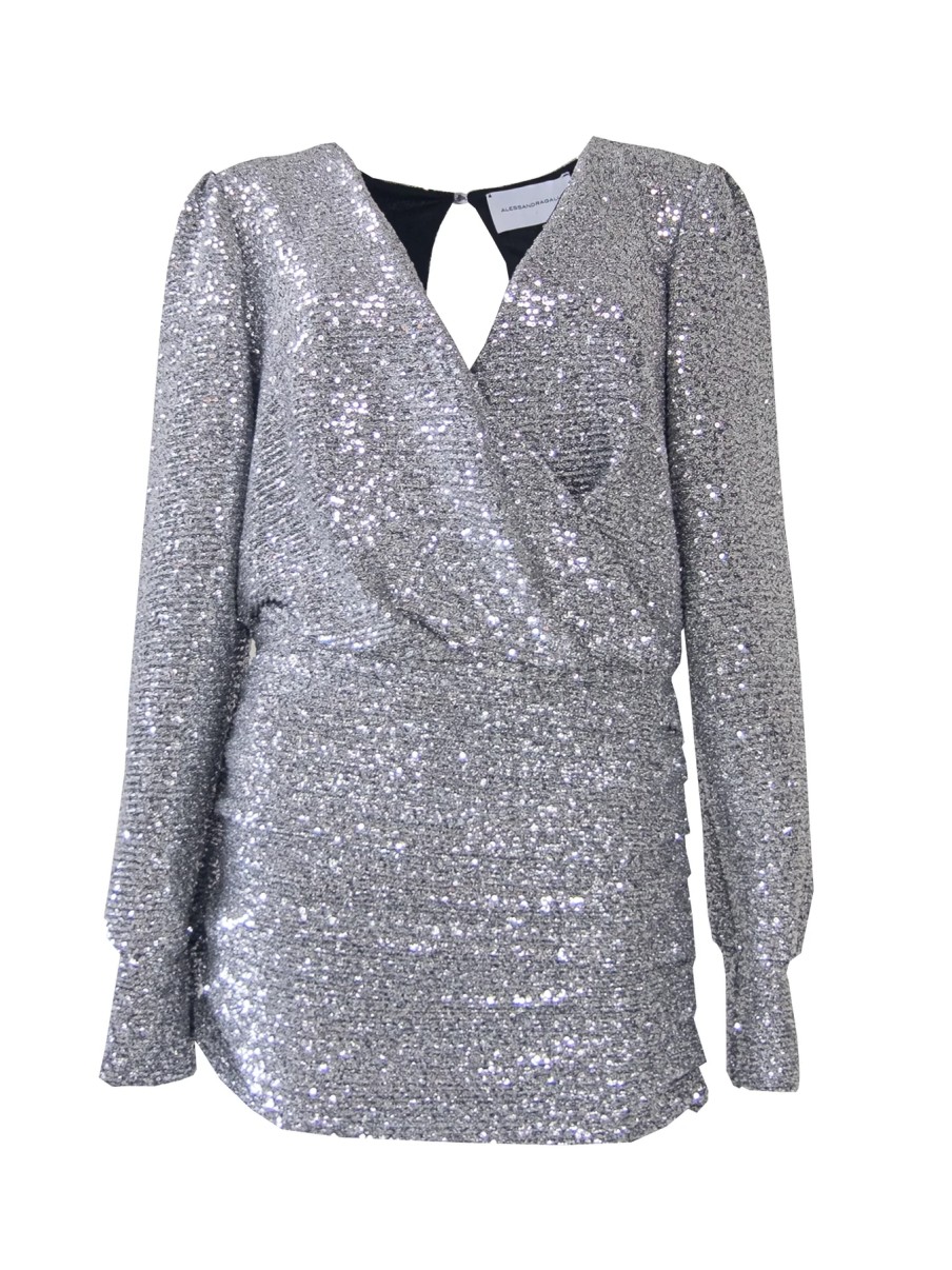 Alessandra Gallo Zoe Sequin Mini Dress Silver | Dresses & Jumpsuits