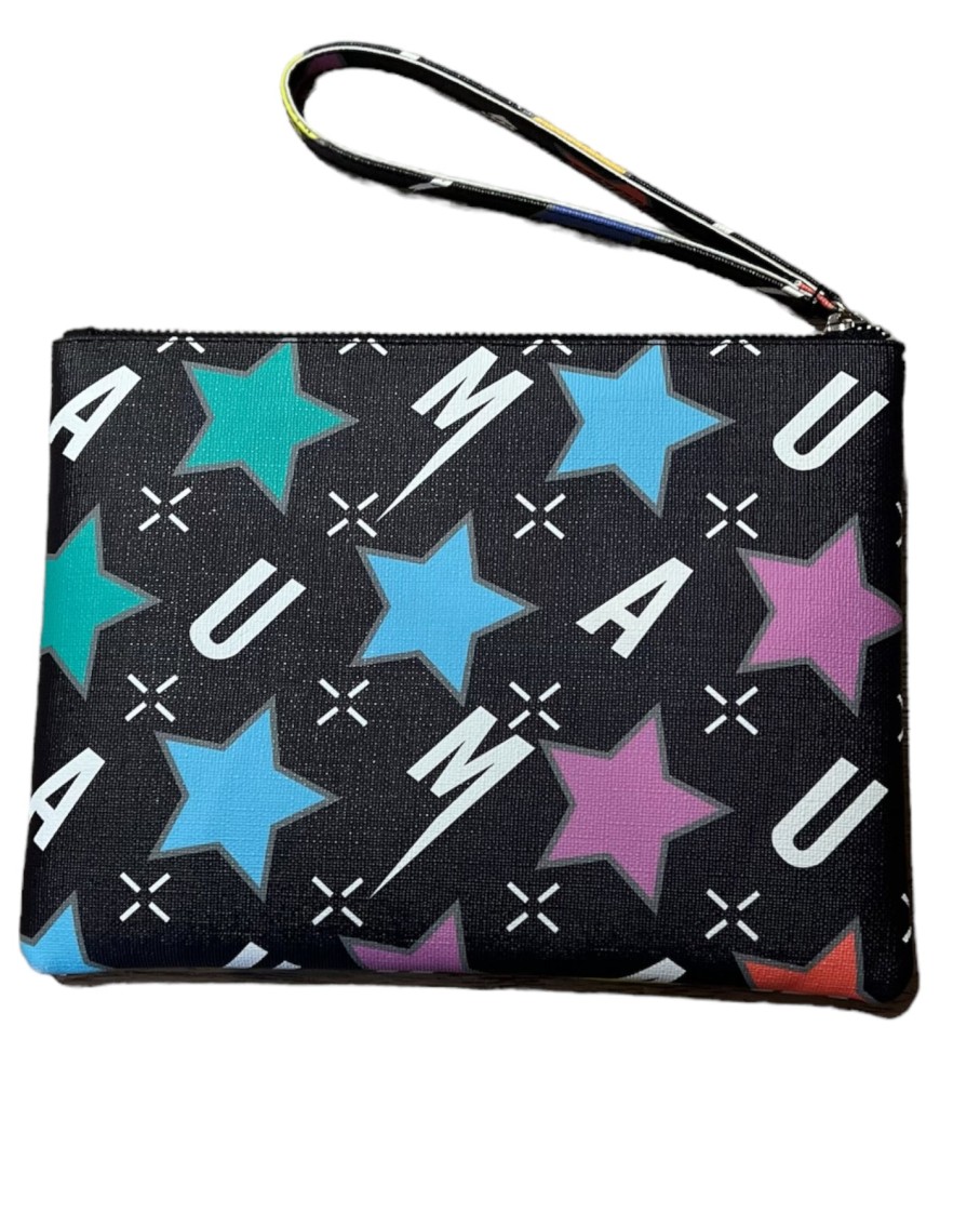 House Of Mua Mua Mua Star Two Color Faux Leather Zip Pochette | Bags