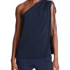 Halston Nathalie Stretch Top Navy | Tops