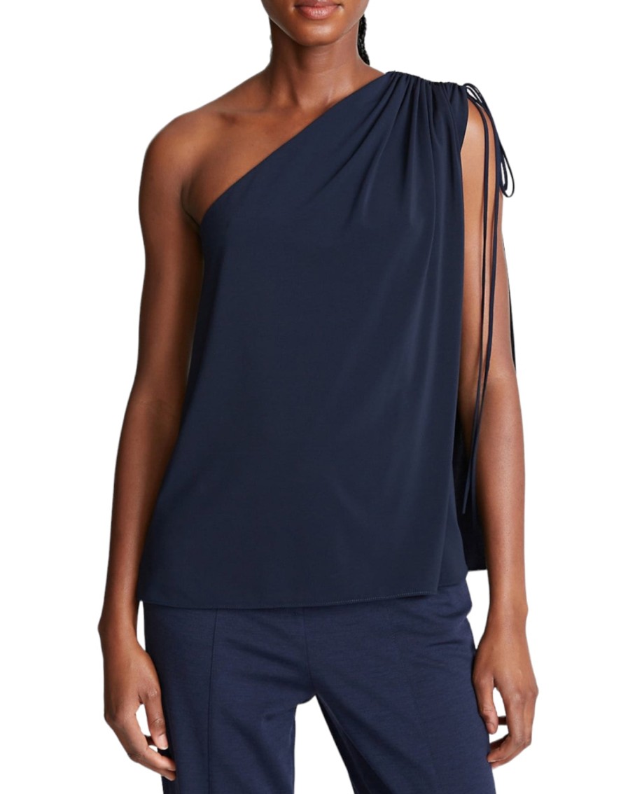 Halston Nathalie Stretch Top Navy | Tops