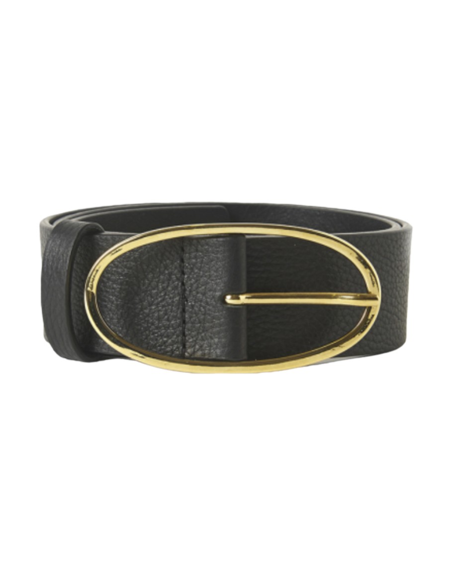 Momoni Platano Leather Belt Black | Businesswear