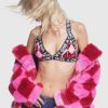 House Of Mua Mua Tartan Sequin Bra Pink/Red | Tops