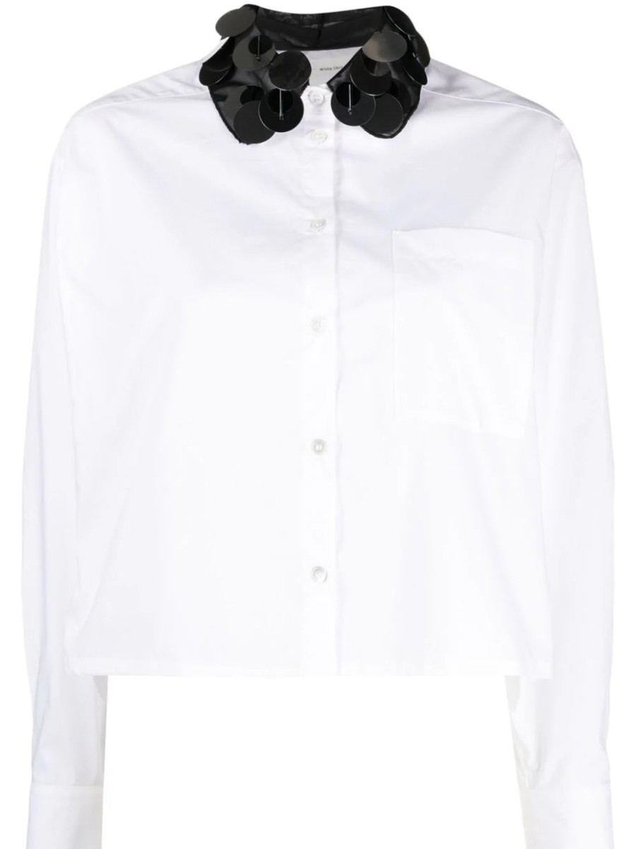 TELA Passiflora Sequin Detailing Shirt White | Shirts & Blouses