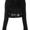 Patrizia Pepe Cropped Jacket With Belted Waist Black | Jackets