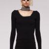 Giuseppe di Morabito Wool Knit With Tubular Neck Detail Black | Knitwear