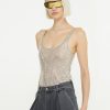 Giuseppe di Morabito Crystal Embellished Tank Top Silver | Tops