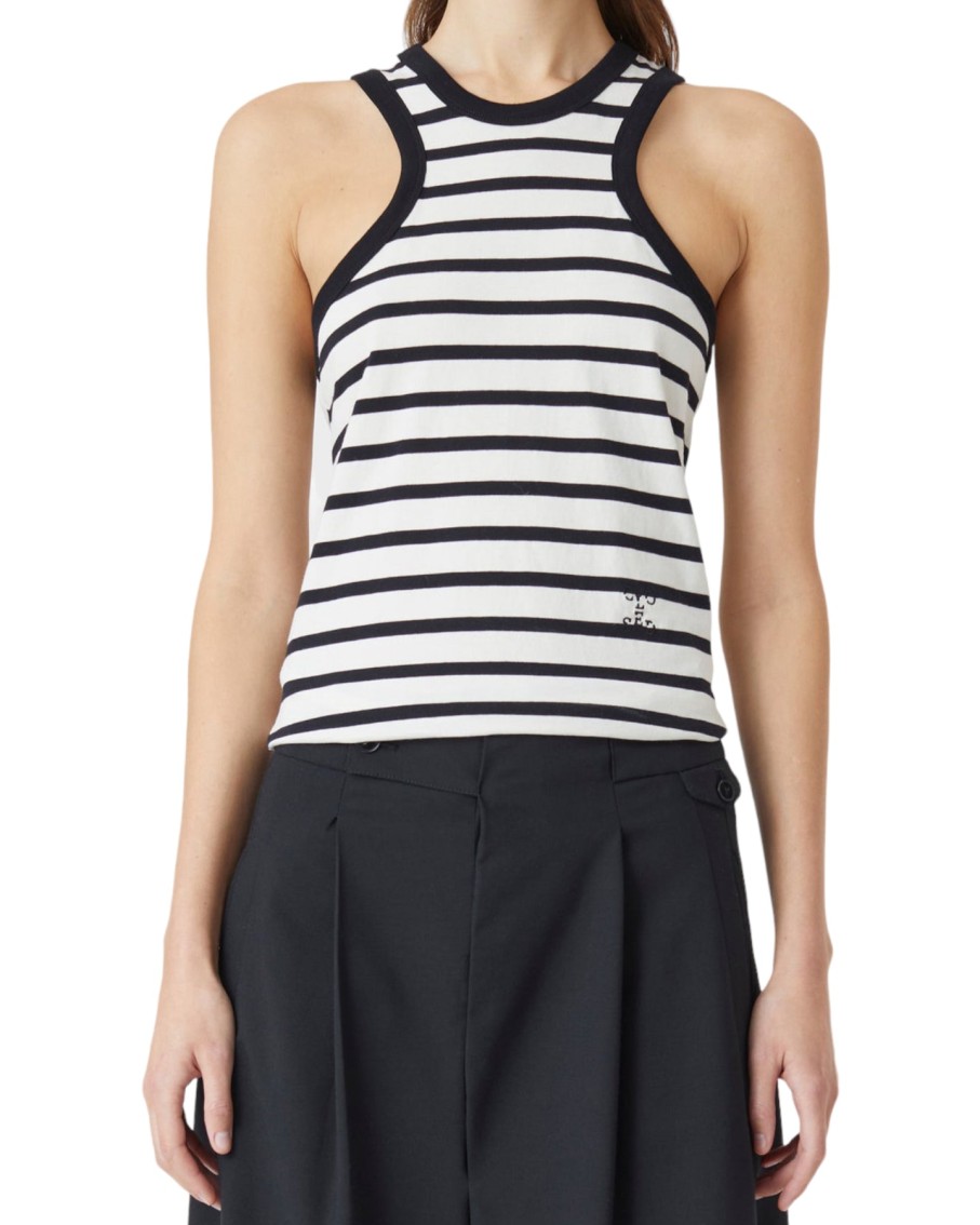 CLOSED Striped Racer Top Black/White | Tops