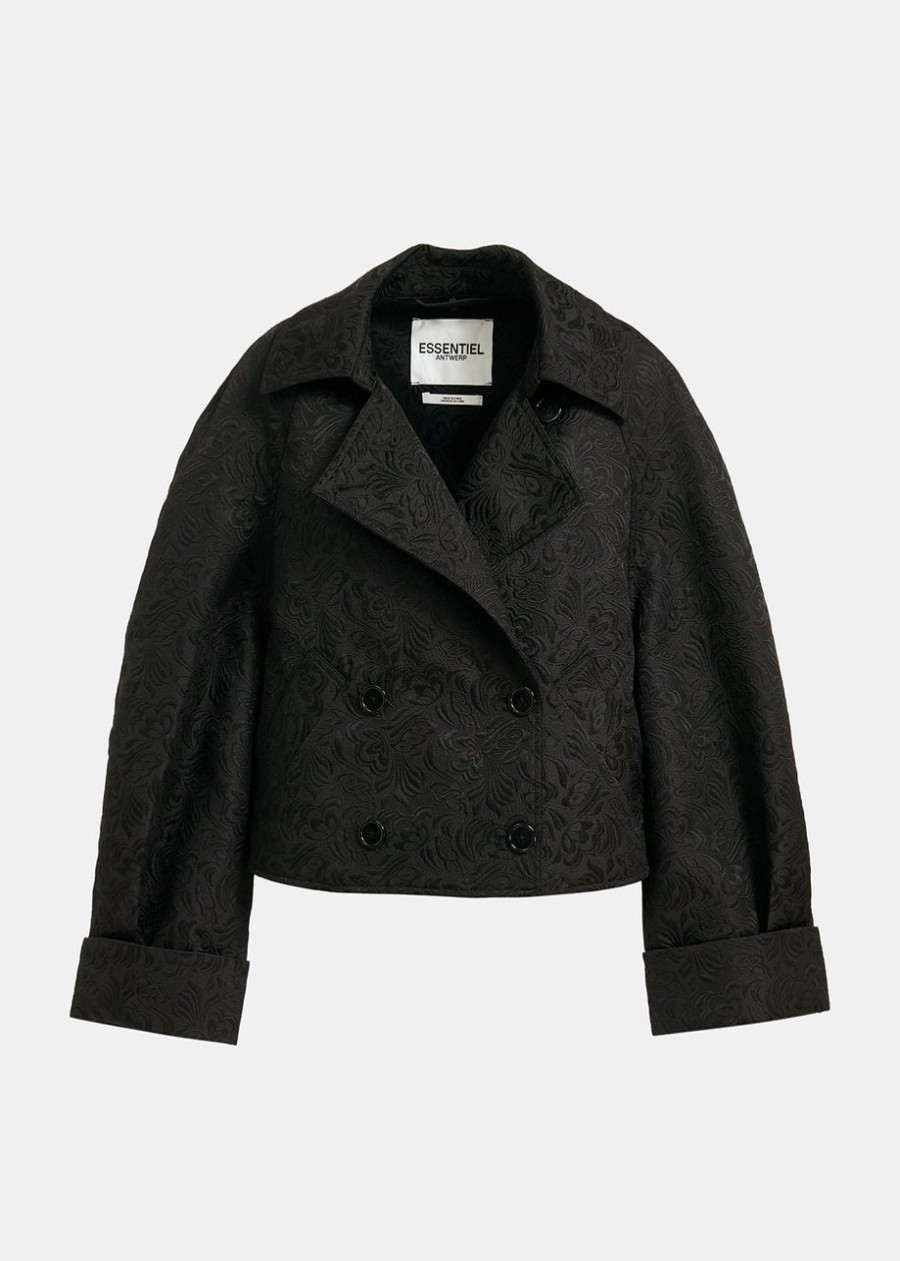 ESSENTIEL Eyvette Jacquard Jacket Black | Jackets