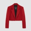 Patrizia Pepe Essential Cropped Jacket Red | Blazers