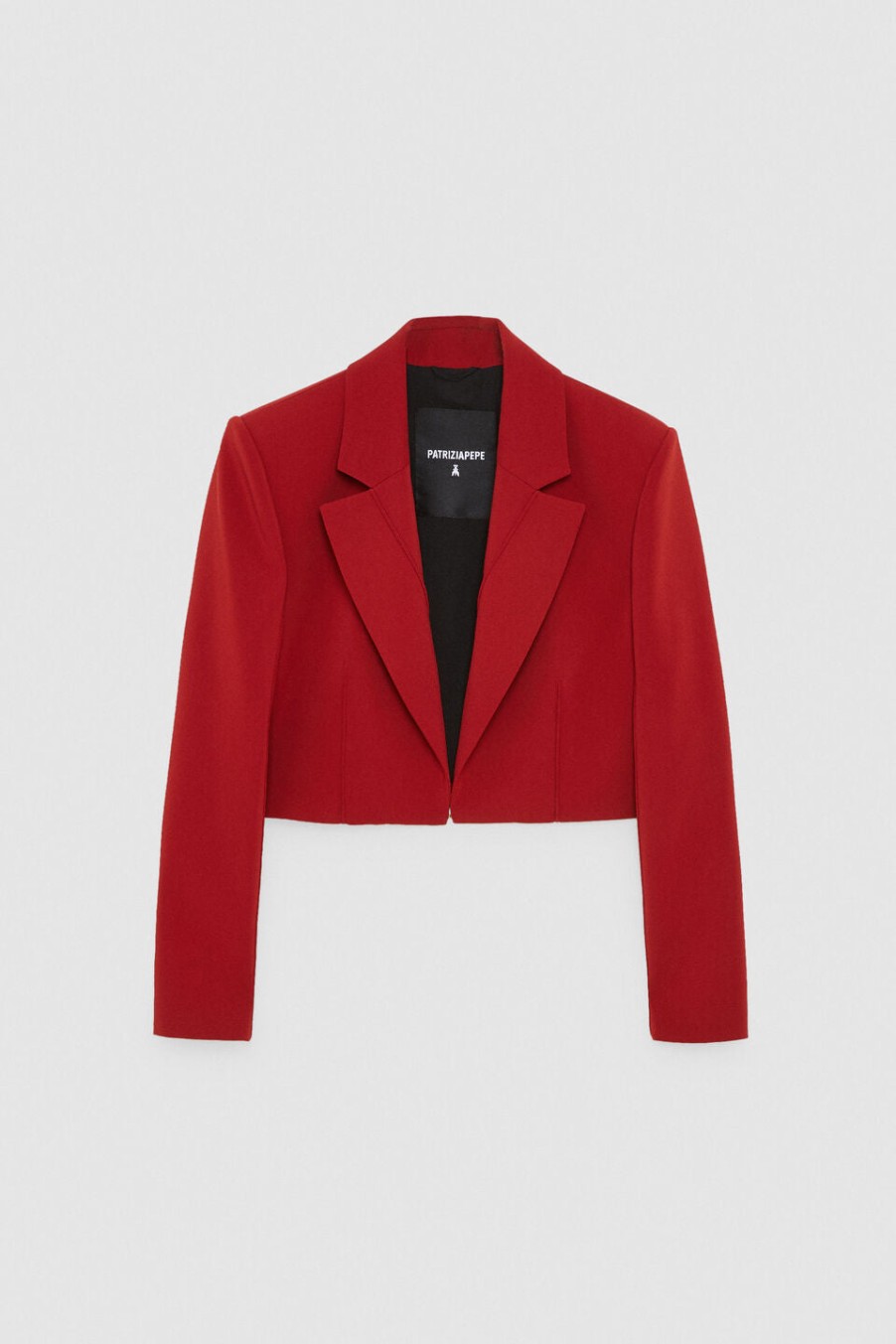 Patrizia Pepe Essential Cropped Jacket Red | Blazers