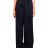 SemiCouture Patty Palazzo Flannel Trousers Navy | Businesswear