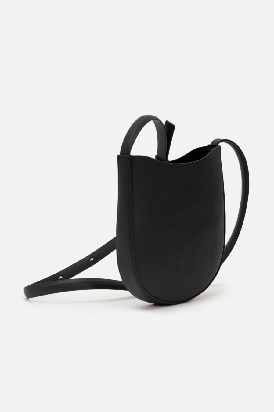 CLOSED S-Half Round Satin Leather Bag Black | Bags