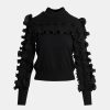 ESSENTIEL Ercole Knit Sweater With Ruffles Black | Knitwear